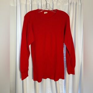 J.E.MORGAN Long Johns Red Long Sleeve thermal Shirt size XL